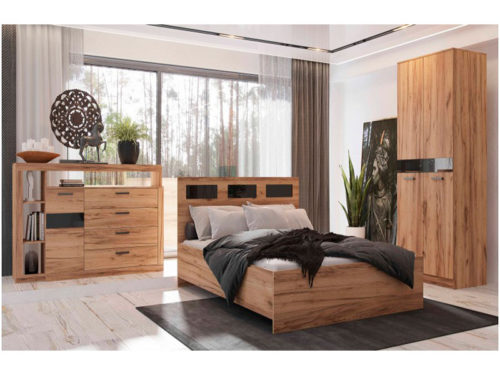 Серия Гамма кровать 2-х спальная 1600 дуб крафт