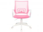 Кресло  Бюрократ СН-695 пластик белый/сетка розовая