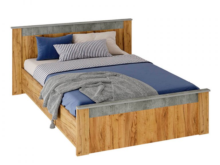 Кровать  1400 "Франк" КР-19 крафт/бетон + настил