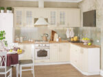 Кухня Лондон Дуб Крем (корпус ШН 300 белый фасад ШН 300) + столешница семолина 0,3