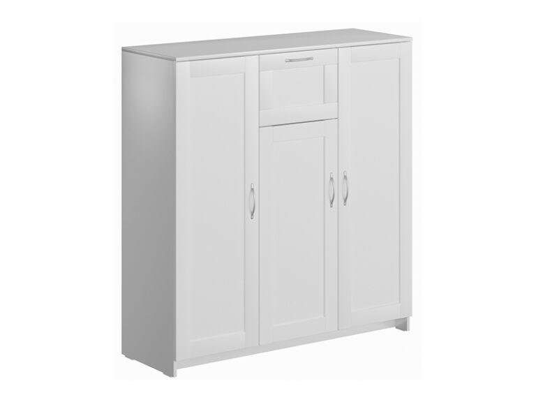 СИРИУС Тумба "3 двери и 1 ящик 117х123" Белая