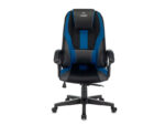 Кресло игровое Zombie 9 черный / синий текстиль / эко.кожа кретов. пластик
