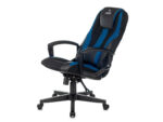 Кресло игровое Zombie 9 черный / синий текстиль / эко.кожа кретов. пластик
