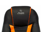 Кресло игровое Zombie 8 черный / оранжевый эко.кожа крестов. пластик