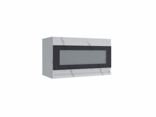 Кухня Скала шкаф ПГ/ПГС 600/2 корпус серый, фасад ПГСФ600 мрамор арктик