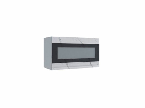Кухня Скала шкаф ПГ/ПГС 800/2 корпус серый, фасад ПГСФ800 мрамор арктик