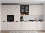 Кухня Ройс шкаф П/ПС 400/2 корпус серый, фасад П400 ваниль софт, ручка-скоба С 50 чер