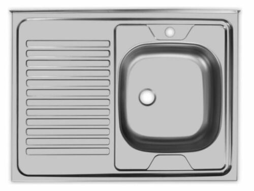Мойка "Юкинокс" Стандарт STD800.600 -5C- OL+Выпуск малый с сифономS302+КНМ/Крепеж для накладной мойк