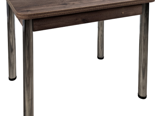 Стол ломберный (800*600, R 40, ЛДСП, таксония тем.,кр.ясень шимо тем, цр таксония темн,( опр 4 Хром)