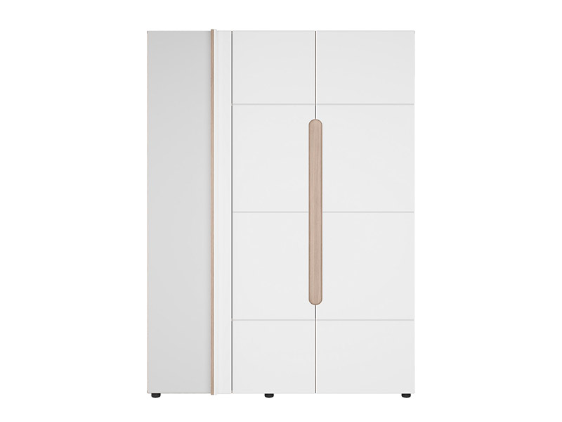 Палермо-3 шкаф угловой с откр. полками ясень шимо светлый/МДФ белый глянец Палермо-3 шкаф угловой с откр. полками ясень шимо светлый/МДФ белый глянец